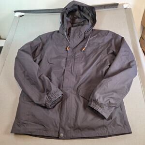 Camel Outdoor Men’s 3-in-1 Hooded Parka Jacket L Gray Zip-Out Faux Fur Liner